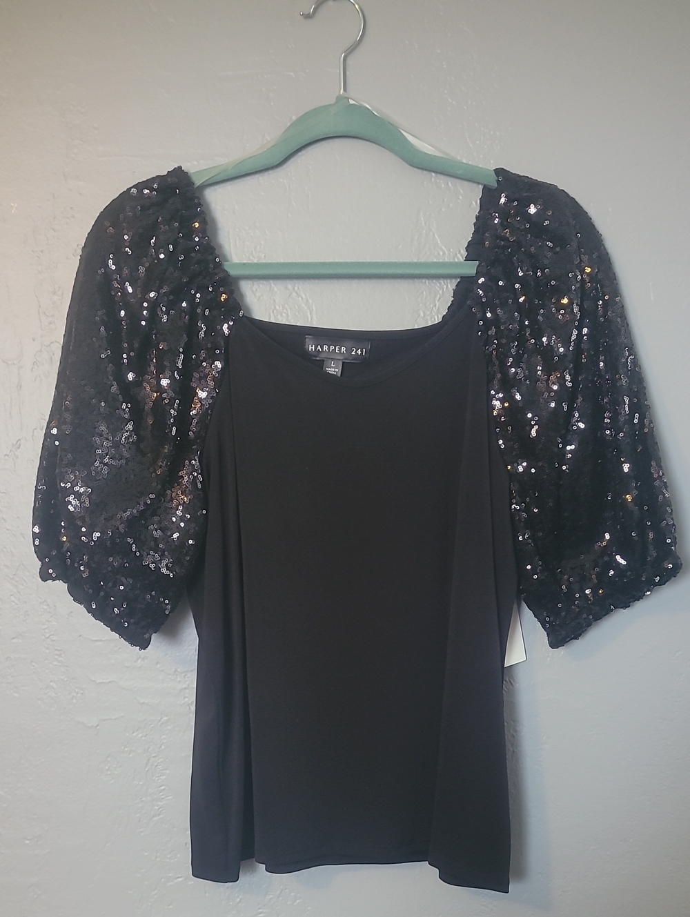 Harper Black Crewneck Top
